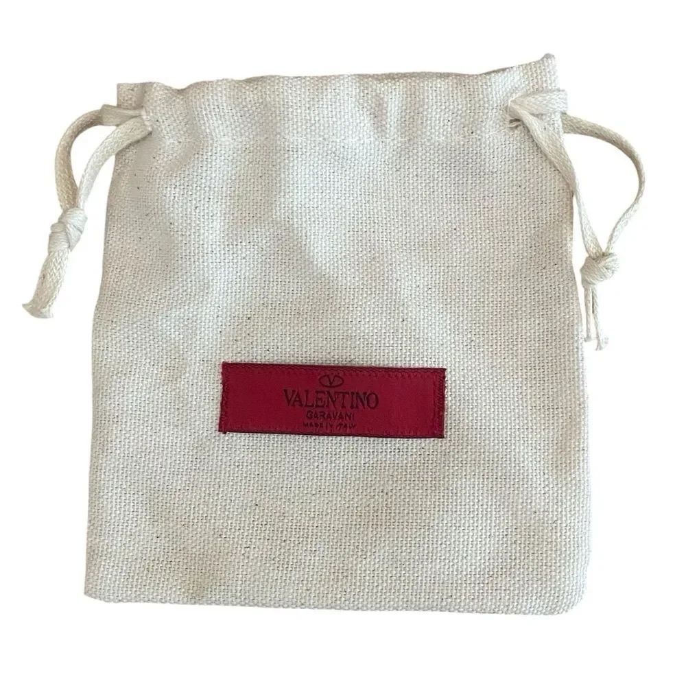 Valentino Cream Logo Drawstring Jewlery/Card/Small Item ouch/Dustbag 4.5" x 4.5"